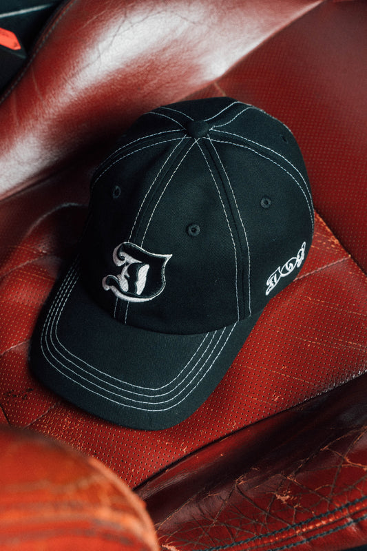 Contrast Stitching Cap - Black