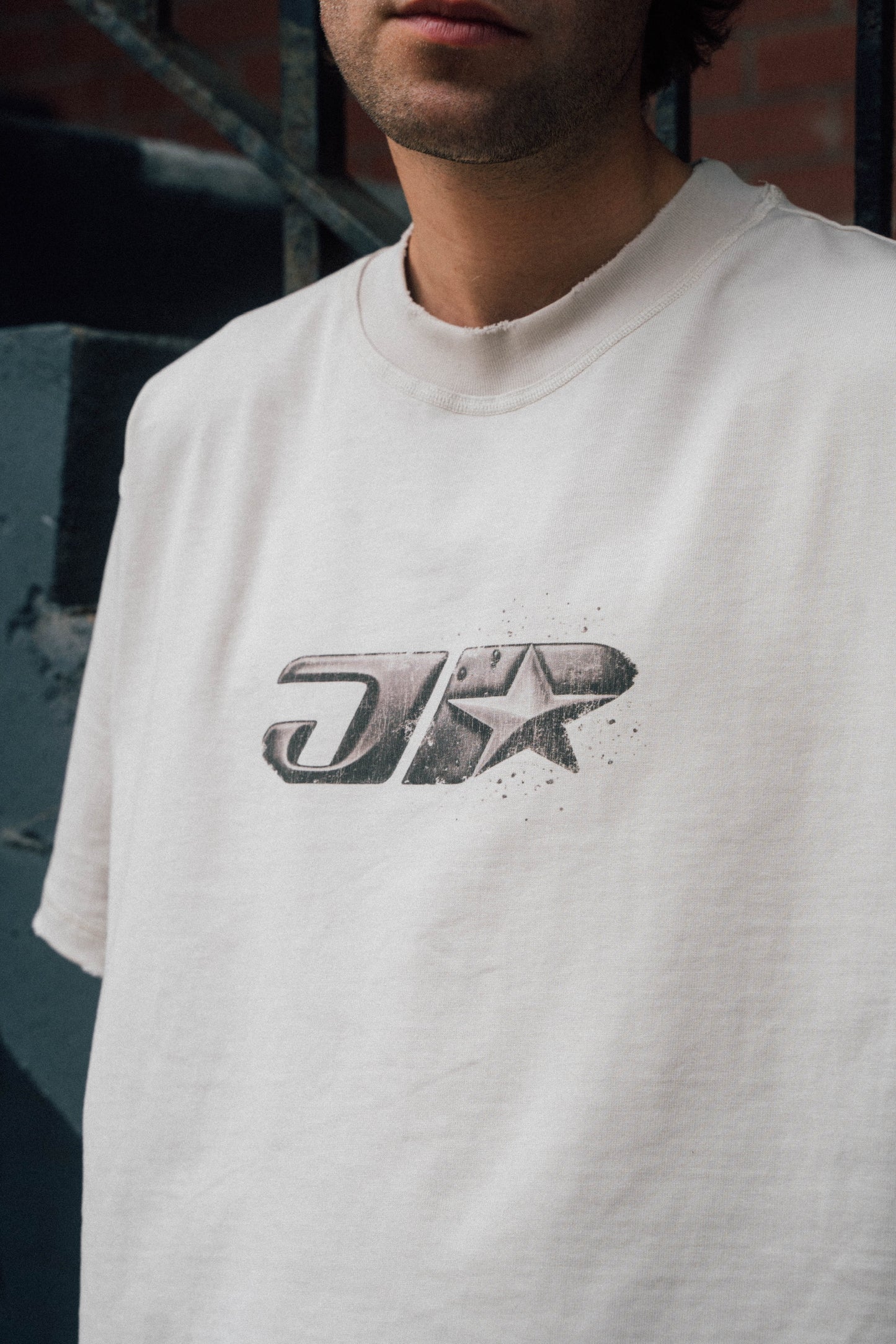 Distressed JP T - CREAM